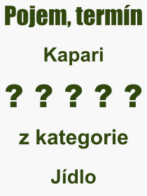 Co je to Kapari? Vznam slova, termn, Definice vrazu Kapari. Co znamen odborn pojem Kapari z kategorie Jdlo?