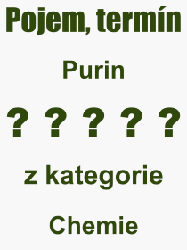 Co je to Purin? Vznam slova, termn, Definice vrazu Purin. Co znamen odborn pojem Purin z kategorie Chemie?