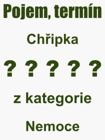 Co je to Chipka? Vznam slova, termn, Odborn vraz, definice slova Chipka. Co znamen slovo Chipka z kategorie Nemoce?