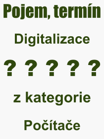 Co je to Digitalizace? Vznam slova, termn, Definice odbornho termnu, slova Digitalizace. Co znamen pojem Digitalizace z kategorie Potae?