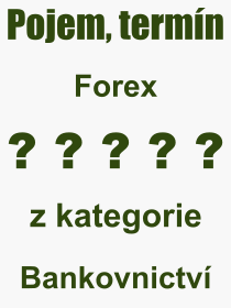 Co je to Forex? Vznam slova, termn, Odborn vraz, definice slova Forex. Co znamen slovo Forex z kategorie Bankovnictv?