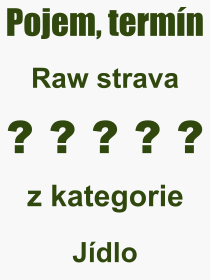 Co je to Raw strava? Vznam slova, termn, Definice vrazu, termnu Raw strava. Co znamen odborn pojem Raw strava z kategorie Jdlo?