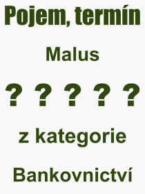 Co je to Malus? Vznam slova, termn, Definice vrazu, termnu Malus. Co znamen odborn pojem Malus z kategorie Bankovnictv?