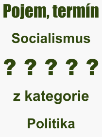 Co je to Socialismus? Vznam slova, termn, Definice vrazu Socialismus. Co znamen odborn pojem Socialismus z kategorie Politika?