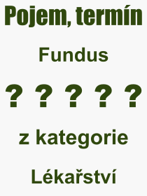 Co je to Fundus? Vznam slova, termn, Definice odbornho termnu, slova Fundus. Co znamen pojem Fundus z kategorie Lkastv?