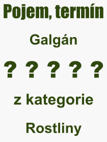Co je to Galgn? Vznam slova, termn, Vraz, termn, definice slova Galgn. Co znamen odborn pojem Galgn z kategorie Rostliny?