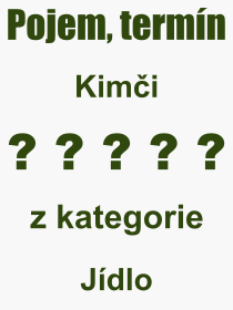 Co je to Kimi? Vznam slova, termn, Odborn termn, vraz, slovo Kimi. Co znamen pojem Kimi z kategorie Jdlo?