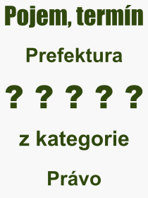 Co je to Prefektura? Vznam slova, termn, Vraz, termn, definice slova Prefektura. Co znamen odborn pojem Prefektura z kategorie Prvo?