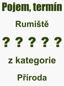 Co je to Rumit? Vznam slova, termn, Odborn termn, vraz, slovo Rumit. Co znamen pojem Rumit z kategorie Proda?