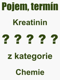 Co je to Kreatinin? Vznam slova, termn, Vraz, termn, definice slova Kreatinin. Co znamen odborn pojem Kreatinin z kategorie Chemie?
