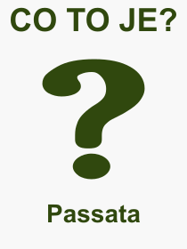 Co je to Passata? Vznam slova, termn, Definice vrazu, termnu Passata. Co znamen odborn pojem Passata z kategorie Jdlo?