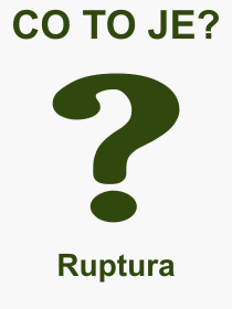 Co je to Ruptura? Vznam slova, termn, Vraz, termn, definice slova Ruptura. Co znamen odborn pojem Ruptura z kategorie Nemoce?