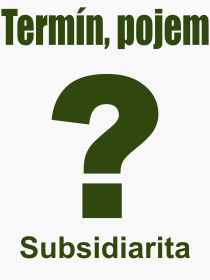 Co je to Subsidiarita? Vznam slova, termn, Odborn vraz, definice slova Subsidiarita. Co znamen slovo Subsidiarita z kategorie Politika?