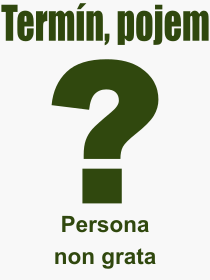 Co je to Persona non grata? Vznam slova, termn, Definice vrazu, termnu Persona non grata. Co znamen odborn pojem Persona non grata z kategorie Prvo?