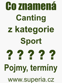 Co je to Canting? Vznam slova, termn, Odborn termn, vraz, slovo Canting. Co znamen pojem Canting z kategorie Sport?