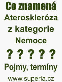 Co je to Aterosklerza? Vznam slova, termn, Odborn vraz, definice slova Aterosklerza. Co znamen pojem Aterosklerza z kategorie Nemoce?