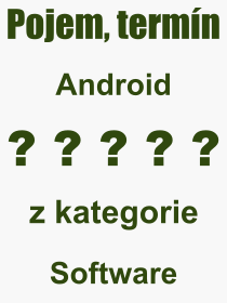 Co je to Android? Význam slova, termín, Výraz, termín, definice slova Android. Co znamená odborný pojem Android z kategorie Software?