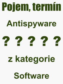 Co je to Antispyware? Význam slova, termín, Výraz, termín, definice slova Antispyware. Co znamená odborný pojem Antispyware z kategorie Software?