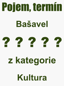 Co je to Bašavel? Význam slova, termín, Odborný termín, výraz, slovo Bašavel. Co znamená pojem Bašavel z kategorie Kultura?