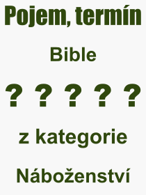 Co je to Bible? Význam slova, termín, Výraz, termín, definice slova Bible. Co znamená odborný pojem Bible z kategorie Náboženství?