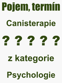 Pojem, výraz, heslo, co je to Canisterapie? 