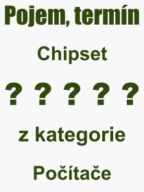 Co je to Chipset? Vznam slova, termn, Odborn termn, vraz, slovo Chipset. Co znamen pojem Chipset z kategorie Potae?