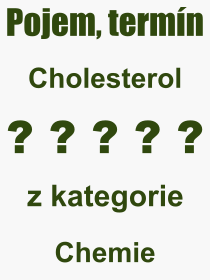 Co je to Cholesterol? Význam slova, termín, Definice odborného termínu, slova Cholesterol. Co znamená pojem Cholesterol z kategorie Chemie?