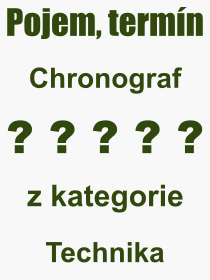 Co je to Chronograf? Význam slova, termín, Odborný termín, výraz, slovo Chronograf. Co znamená pojem Chronograf z kategorie Technika?