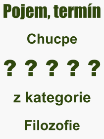 Co je to Chucpe? Význam slova, termín, Definice výrazu Chucpe. Co znamená odborný pojem Chucpe z kategorie Filozofie?