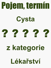 Pojem, vraz, heslo, co je to Cysta? 