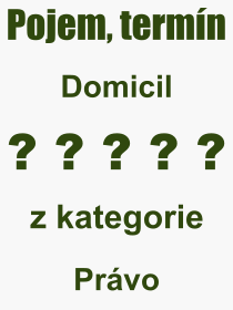 Pojem, výraz, heslo, co je to Domicil? 