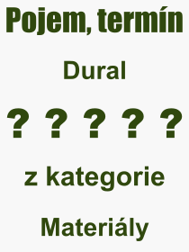 Co je to Dural? Význam slova, termín, Definice odborného termínu, slova Dural. Co znamená pojem Dural z kategorie Materiály?