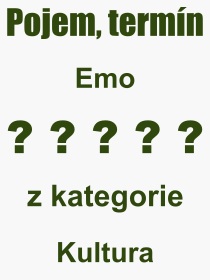 Pojem, výraz, heslo, co je to Emo? 