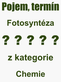 Co je to Fotosyntéza? Význam slova, termín, Výraz, termín, definice slova Fotosyntéza. Co znamená odborný pojem Fotosyntéza z kategorie Chemie?