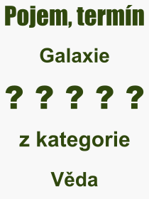 Pojem, vraz, heslo, co je to Galaxie? 