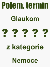 Pojem, výraz, heslo, co je to Glaukom? 