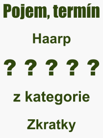 Co je to HAARP? Význam slova, termín, Definice výrazu HAARP. Co znamená odborný pojem HAARP z kategorie Zkratky?