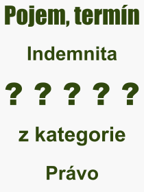 Co je to Indemnita? Význam slova, termín, Výraz, termín, definice slova Indemnita. Co znamená odborný pojem Indemnita z kategorie Právo?