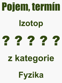 Co je to Izotop? Význam slova, termín, Výraz, termín, definice slova Izotop. Co znamená odborný pojem Izotop z kategorie Fyzika?