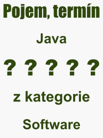 Pojem, výraz, heslo, co je to Java? 