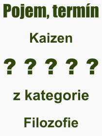 Pojem, výraz, heslo, co je to Kaizen? 