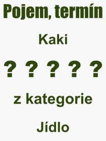 Co je to Kaki? Vznam slova, termn, Vraz, termn, definice slova Kaki. Co znamen odborn pojem Kaki z kategorie Jdlo?