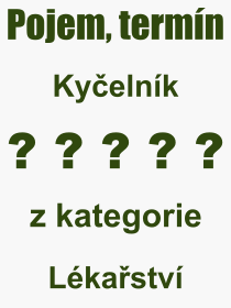 Co je to Kyelnk? Vznam slova, termn, Definice vrazu, termnu Kyelnk. Co znamen odborn pojem Kyelnk z kategorie Lkastv?