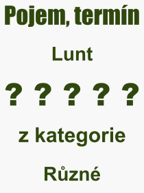 Co je to Lunt? Vznam slova, termn, Vraz, termn, definice slova Lunt. Co znamen odborn pojem Lunt z kategorie Rzn?