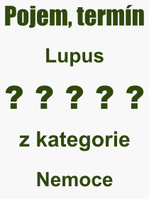 Pojem, vraz, heslo, co je to Lupus? 