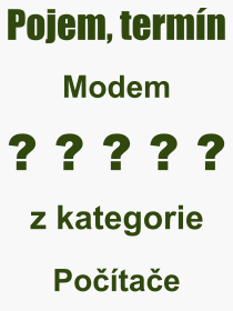 Pojem, výraz, heslo, co je to Modem? 