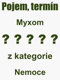 Co je to Myxom? Význam slova, termín, Výraz, termín, definice slova Myxom. Co znamená odborný pojem Myxom z kategorie Nemoce?