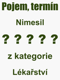 Pojem, výraz, heslo, co je to Nimesil? 