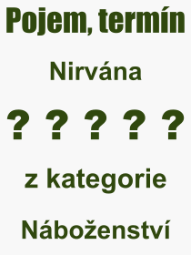 Pojem, výraz, heslo, co je to Nirvána? 