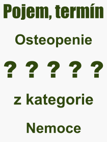Pojem, výraz, heslo, co je to Osteopenie? 